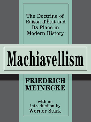 cover image of Machiavellism